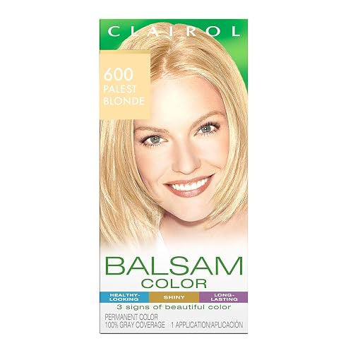 Clairol Balsam Permanent Hair Dye, 600 Palest Blonde Hair Color, Pack of 1 Beauty & Personal Care Clairol