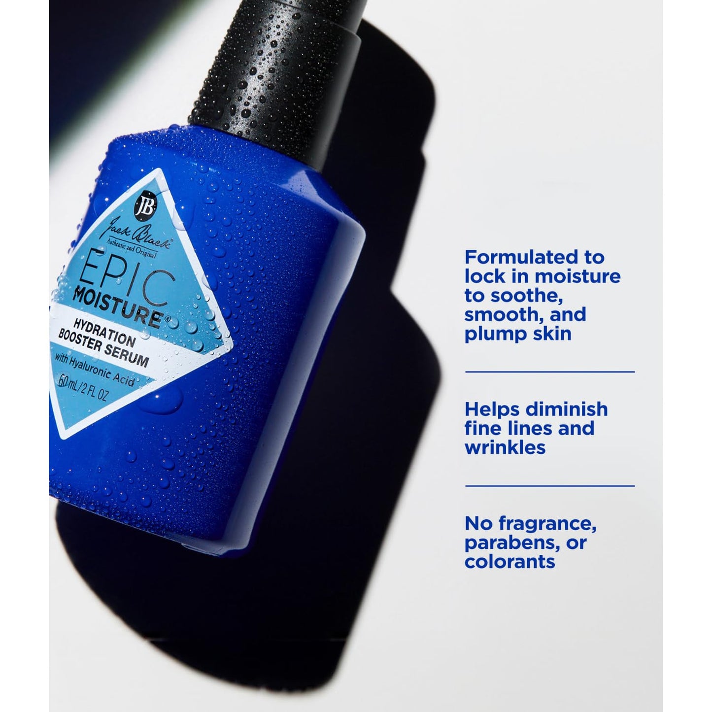 Jack Black Epic Moisture Hydration Booster Serum for Men - Lightweight Men’s Face Moisturizer & Anti-Wrinkle Skin Care, 2 Fl Oz Beauty & Personal Care Jack Black