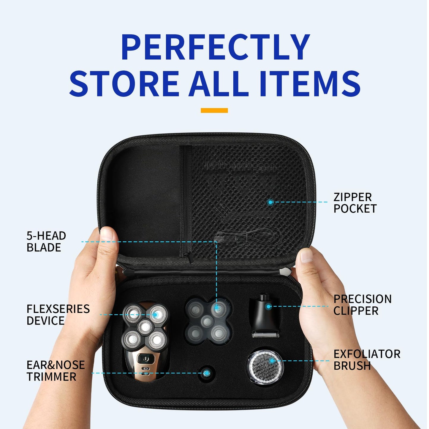 sarlar Travel Case Compatible with Freebird FlexSeries Shaver - Protective Carrying Storage Bag for Freebird Electric Head Hair Shaving Kit Beauty and Personal Care sarlar