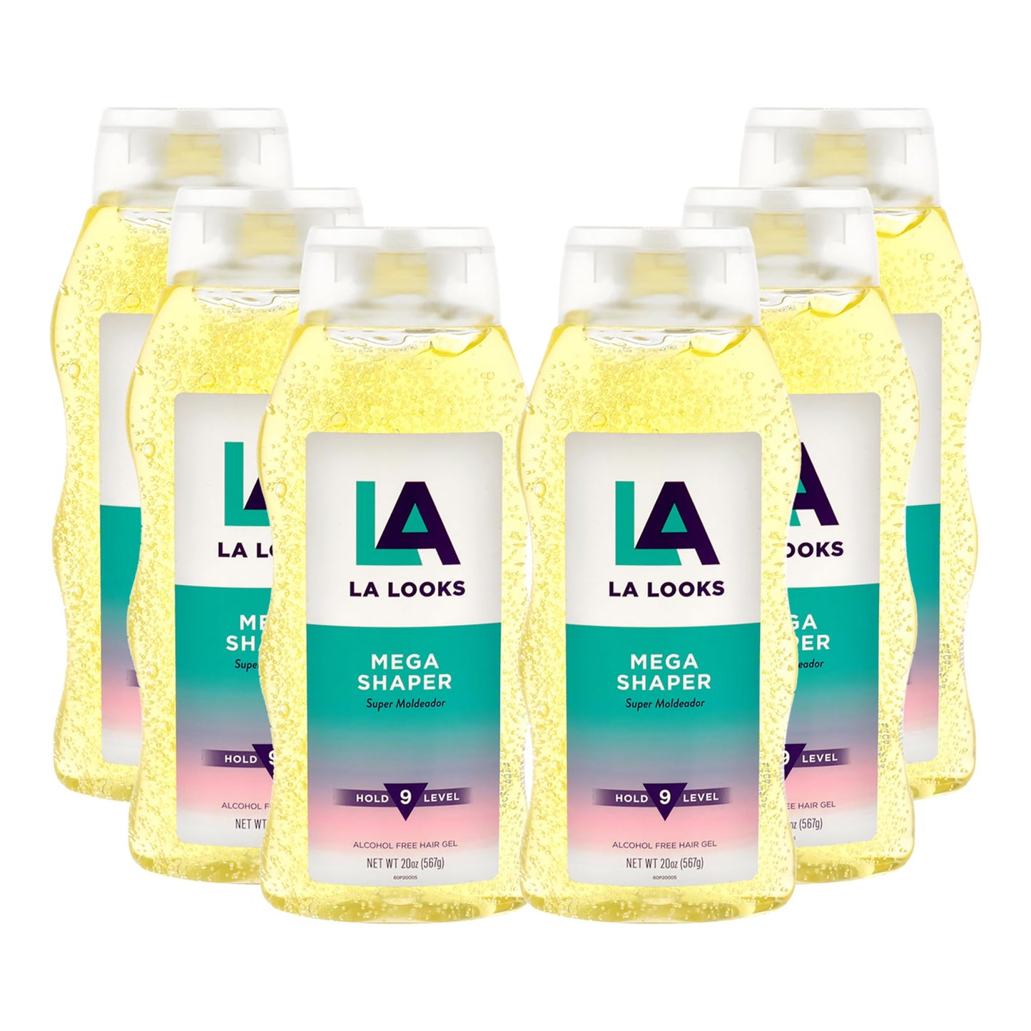 L.A. Looks Mega Shaper Hair Gel - Mega Level 9 Hold - Hair Gel for Women - Lasts All Day - Non-Sticky, Alcohol-Free, No Flaking - 6 pc Beauty & Personal Care L.A. Looks
