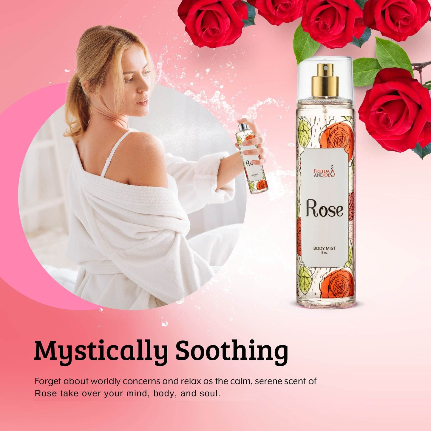 Freida and Joe Rose Elegance Fine Fragrance Body Mist Spray Capturing Timeless Allure of Blooming Roses, 8 oz Spray Bottle Ideal for Gifting, Stocking Beauty & Personal Care Freida and Joe