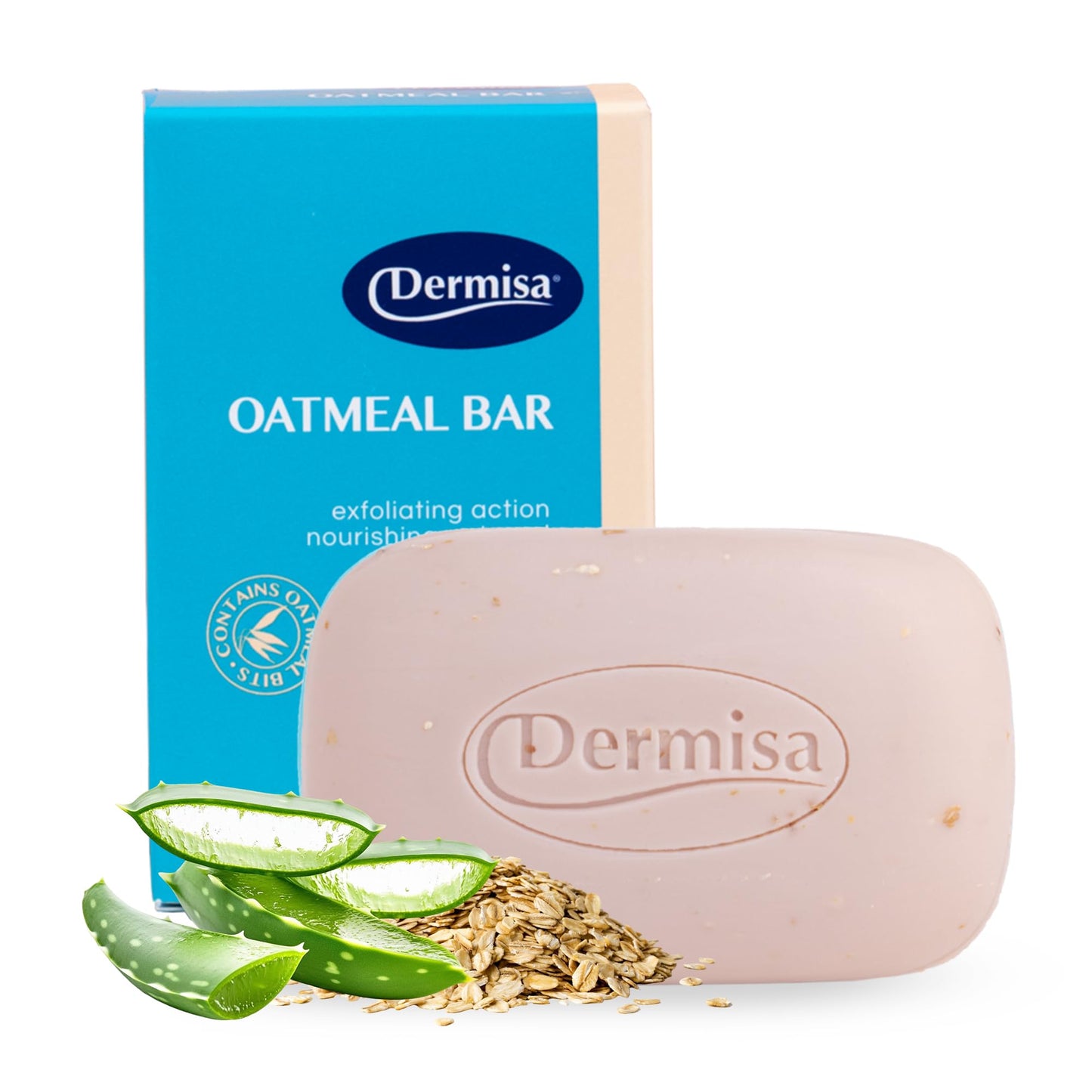 Dermisa Oatmeal Bar with Colloidal Oatmeal and Soothing Aloe Vera - Gently Exfoliating Face and Body Soap for Sensitive and Dry Skin - 3.0 Oz Beauty & Personal Care Dermisa