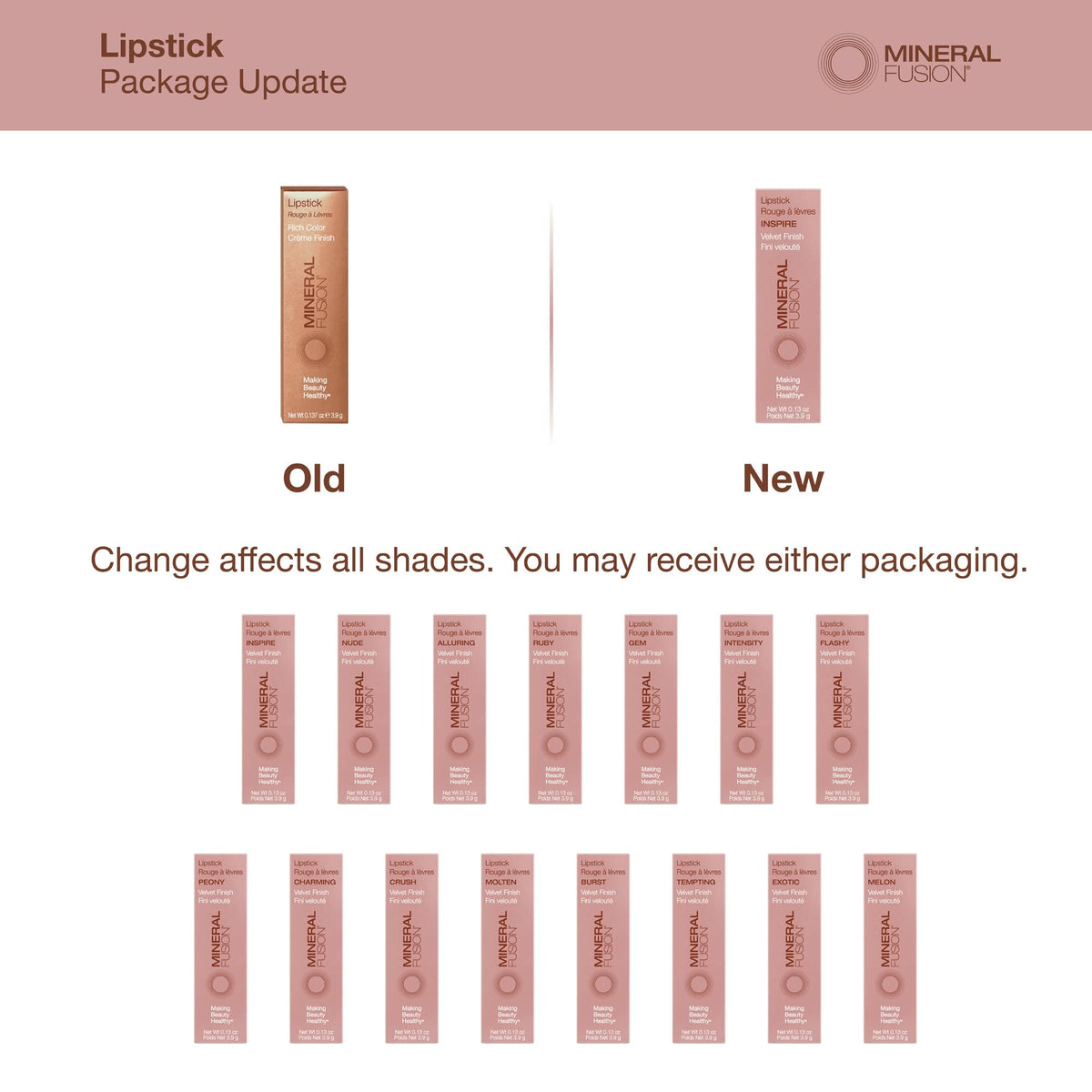 Mineral Fusion Gem Lip Stick, 0.137 oz (Package May Vary) Beauty & Personal Care Mineral Fusion