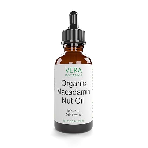 Vera Botanics ORGANIC MACADAMIA NUT OIL 100% Pure & Natural, Unrefined, Cold-Pressed For Face, Dry Skin, Nails, Lips, Body & Hair - Reduce Hair Beauty & Personal Care Vera Botanics