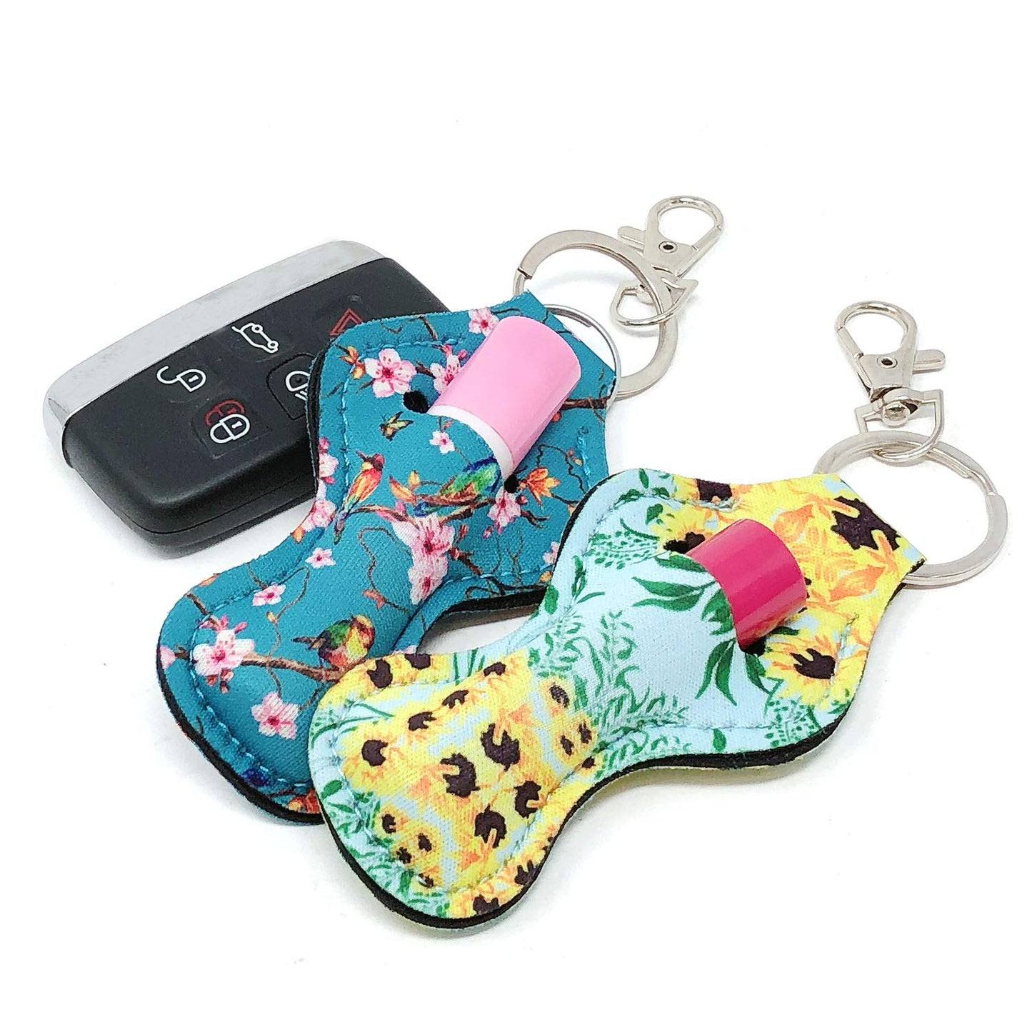 allydrew 10 Pack Chapstick Holder Keychain, Keyring for Lip Balm Lip Gloss Lipstick with 10 Pieces Metal Keyring Clasps, Fun collection Beauty & Personal Care allydrew