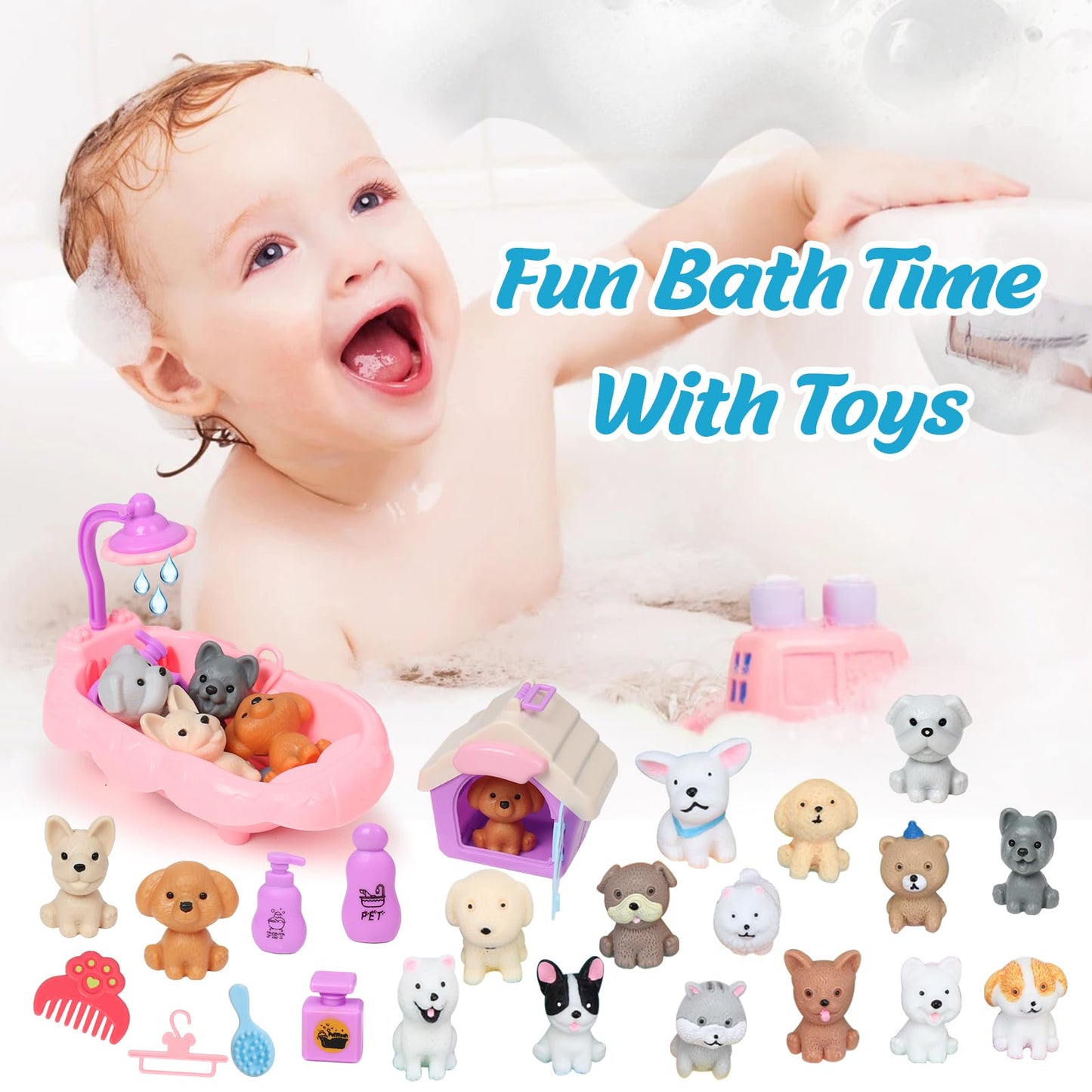 Bath Bombs for Kids with Toys Inside for Girls Boys, 12 Pack Kids Bath Bombs with Surprise Dog Pretend Playset, Handmade Bubble Bath Fizzies Birthday Beauty and Personal Care Excalla