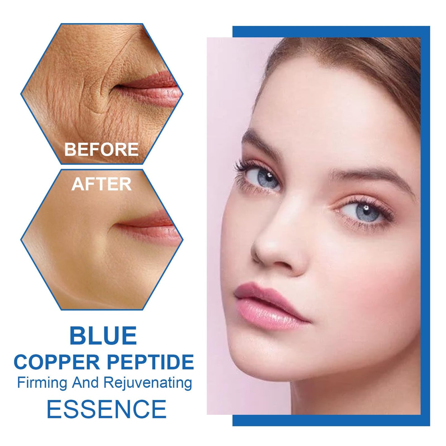 Blue Copper Peptide Firming & Rejuvenating Serum Hydrating Anti-Aging Face Essence for Fine Lines, Wrinkles & Dull Skin - Suitable for All Skin Types Beauty & Personal Care bobojuju