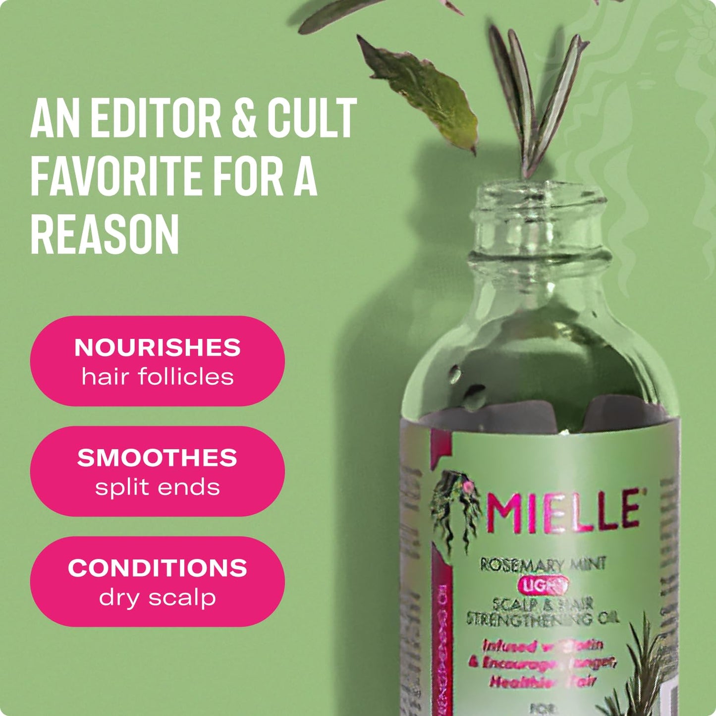 Mielle Organics Rosemary & Mint Light Hair Oil, Split Ends & Dry Scalp Treatment - Infused with Biotin & Essential Oils for Strengthening, Soothing Beauty & Personal Care Mielle Organics