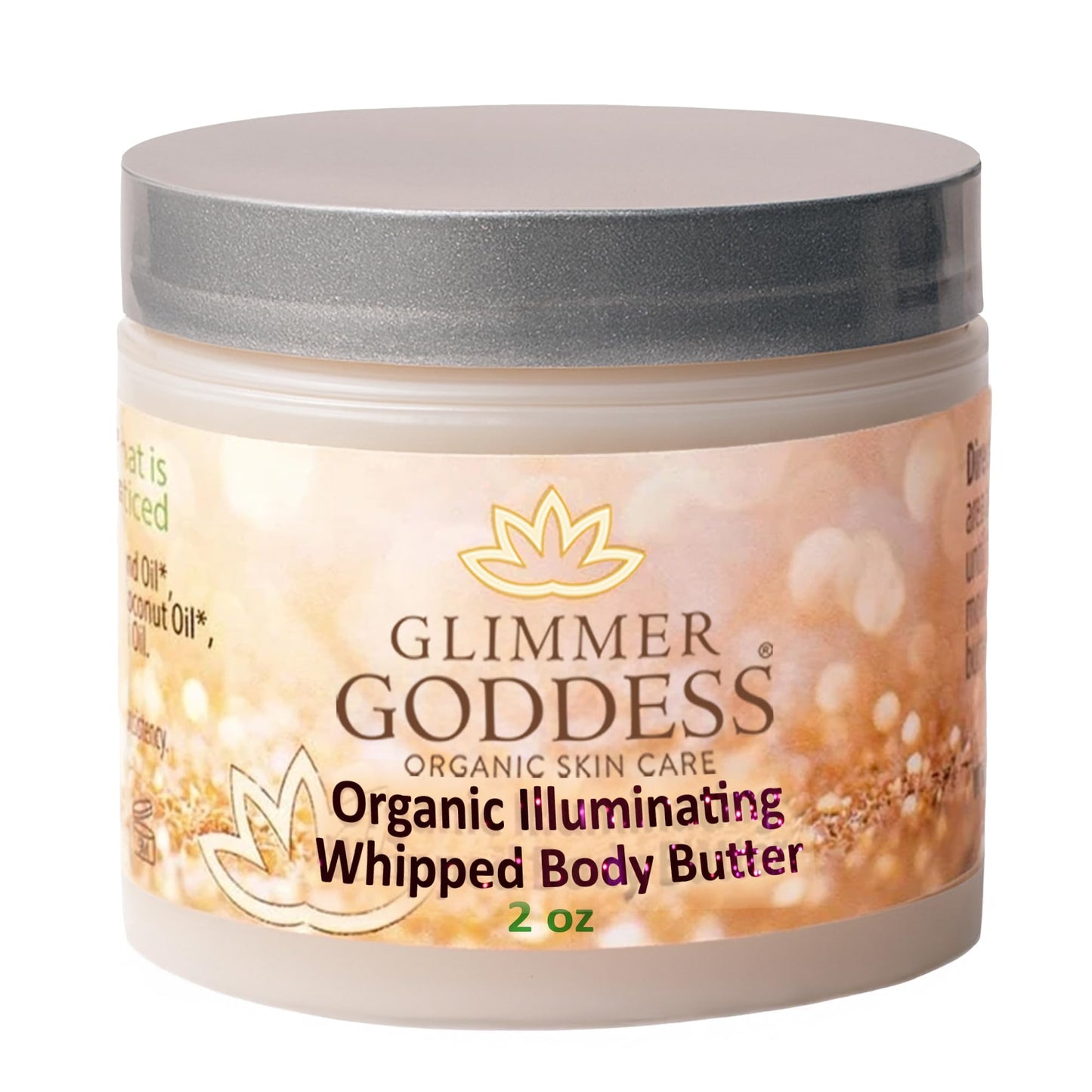 Glimmer Goddess Shimmer Body Butter with Organic Whipped Shea Butter for Hydration, Moisturizing & Silky Natural Glow - Rose Gold Super, 2 oz Beauty & Personal Care GLIMMER GODDESS
