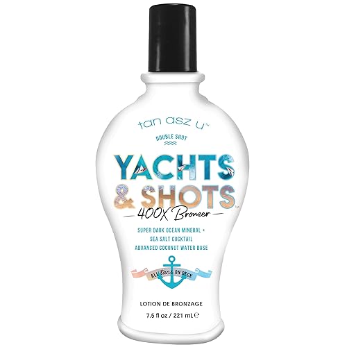 Yachts & Shots 400X Double Shot Bronzer Super Dark Ocean Mineral & Sea Salt Cocktail 7.5oz Beauty & Personal Care Tan Asz U