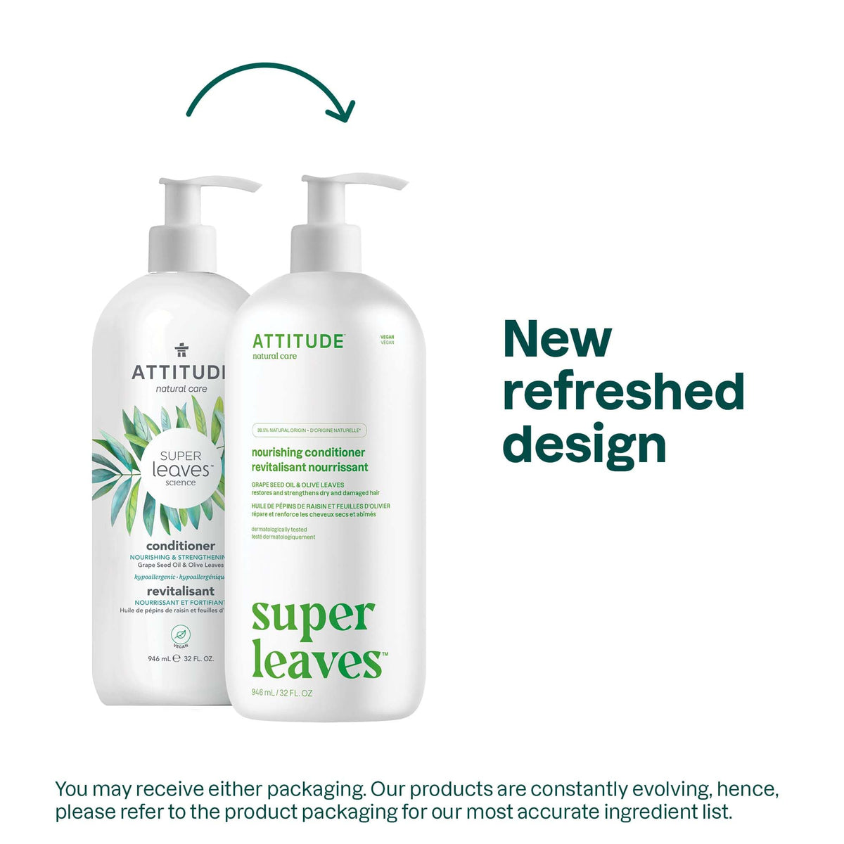 ATTITUDE Nourishing Hair Conditioner, For Dry and Damaged Hair, Naturally Derived Ingredients, Vegan Detangler, Dermatologically Tested, Grapeseed Oil Beauty & Personal Care ATTITUDE