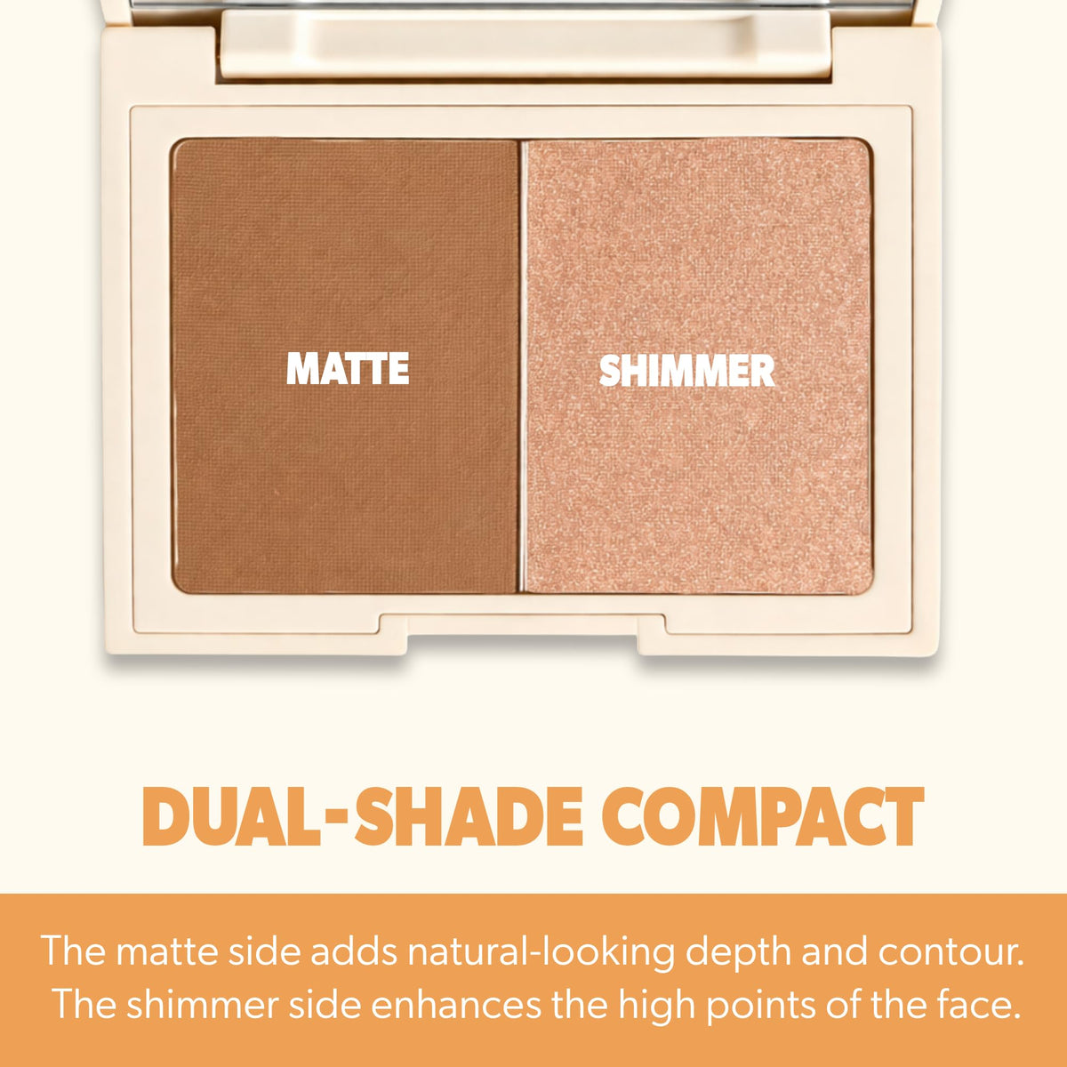 Beauty For Real Sun Sculpt Weightless Bronzer Duo, Good Day Sunshine (Caramel Bronze for Fair/Light to Medium Skin Tones) - Matte + Shimmer Powder -