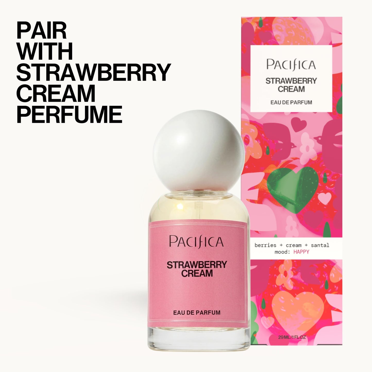 Pacifica Strawberry Cream Fruity Body Mist for Women - Sweet Strawberry Vanilla Cream Fragrance Spray, Hydrating, Odor Neutralizing, Vegan Beauty & Personal Care Pacifica