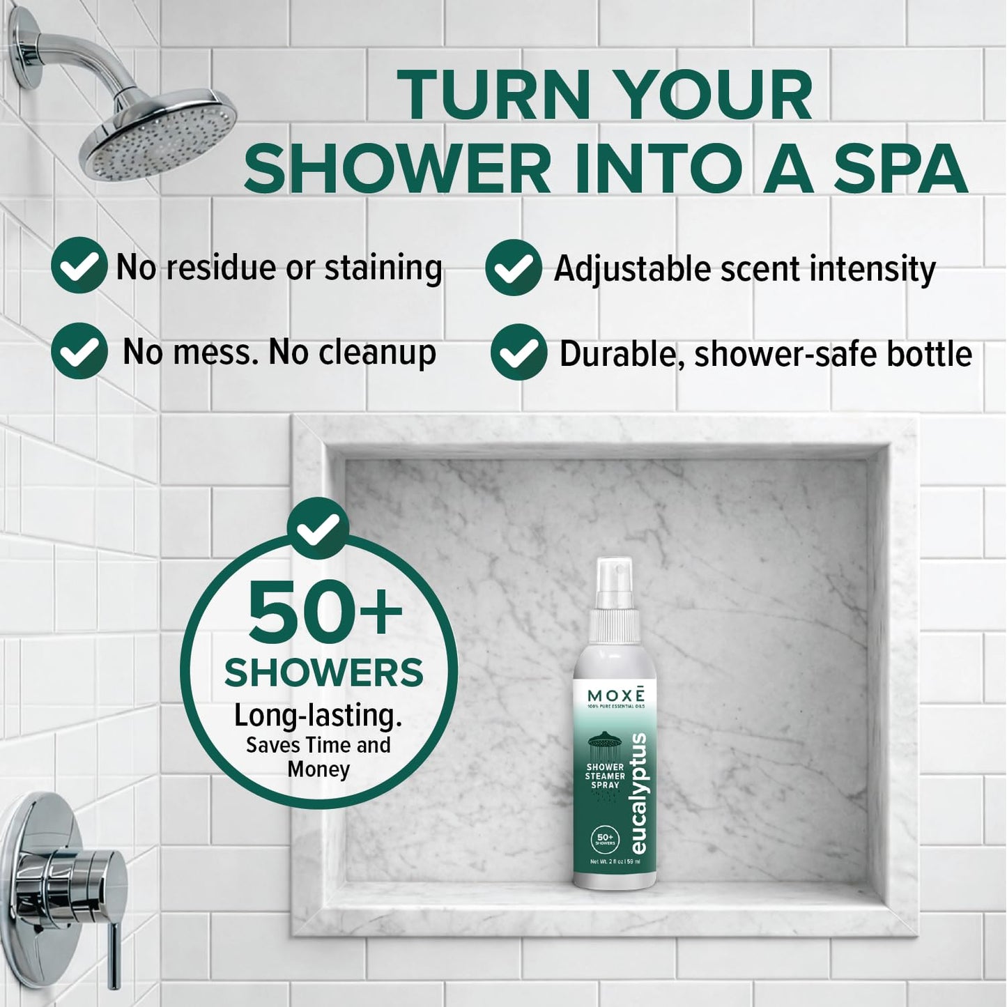 MOX? Shower Steamer Spray Eucalyptus Essential Oil Shower Spray - Relaxing Aromatherapy Mist for Home Spa Experience - Pure Plant Based Fragrance Beauty and Personal Care MOXE