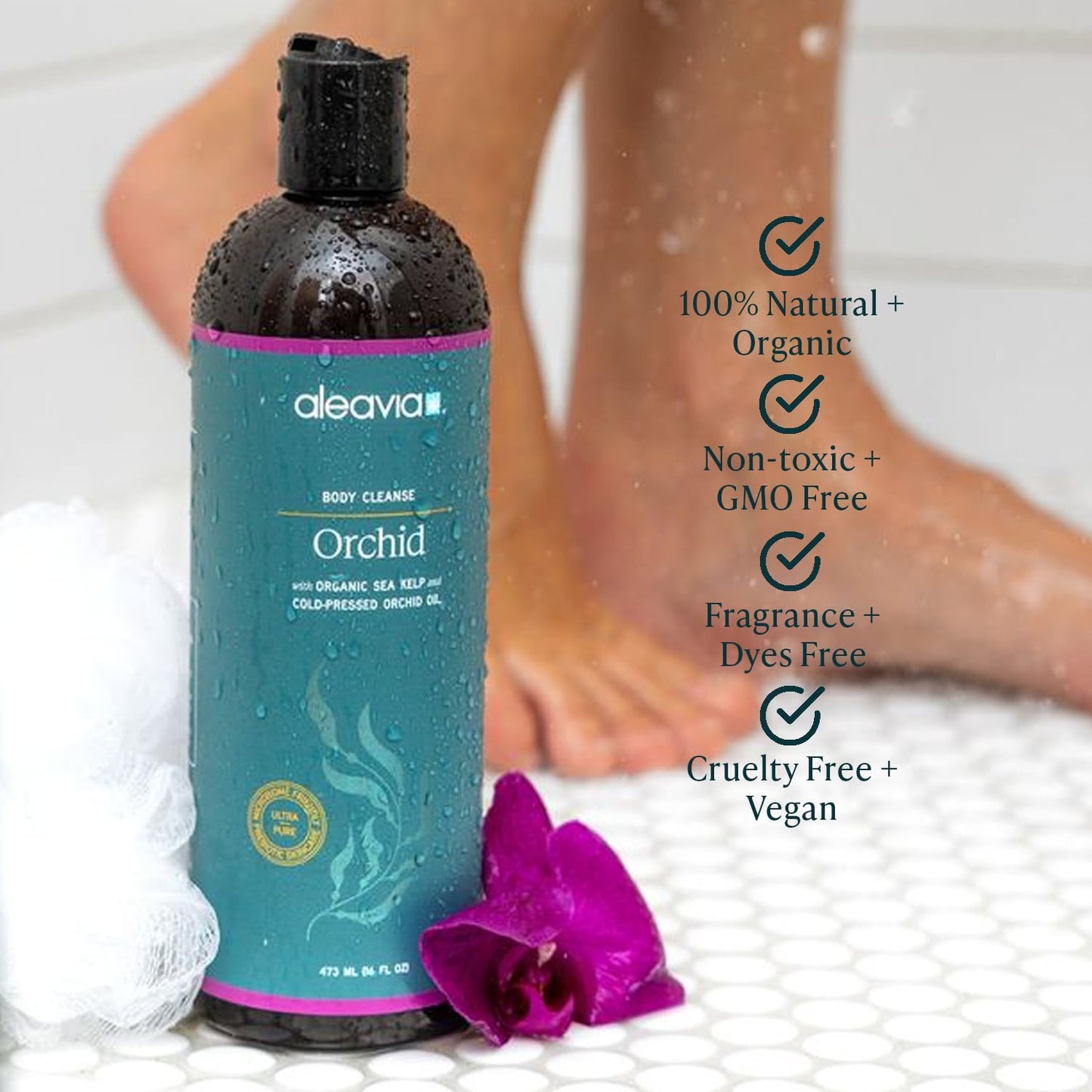 Aleavia Body Cleanse - Organic & All-Natural Prebiotic Body Wash with Pure Cold-Pressed Orchid Oil - Nourish Your Skin Microbiome - 16 Oz Beauty & Personal Care Aleavia