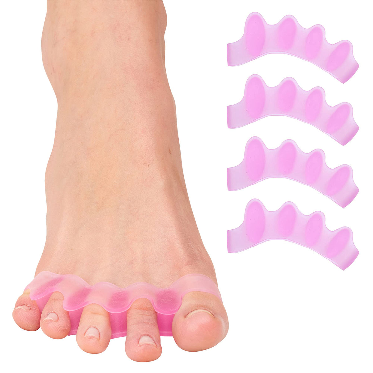 ZenToes Gel Toe Spacers & Separators for Overlapping Toes, 2 Pairs