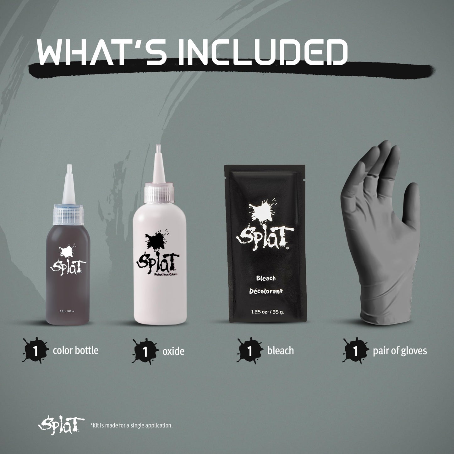 Splat Winter Gray Semi Permanent Hair Dye Kit with Bleach, 1 Application, Includes Gray Hair Dye, Oxide & Bleach Powder, Vegan & Cruelty Free Hair Beauty & Personal Care Splat