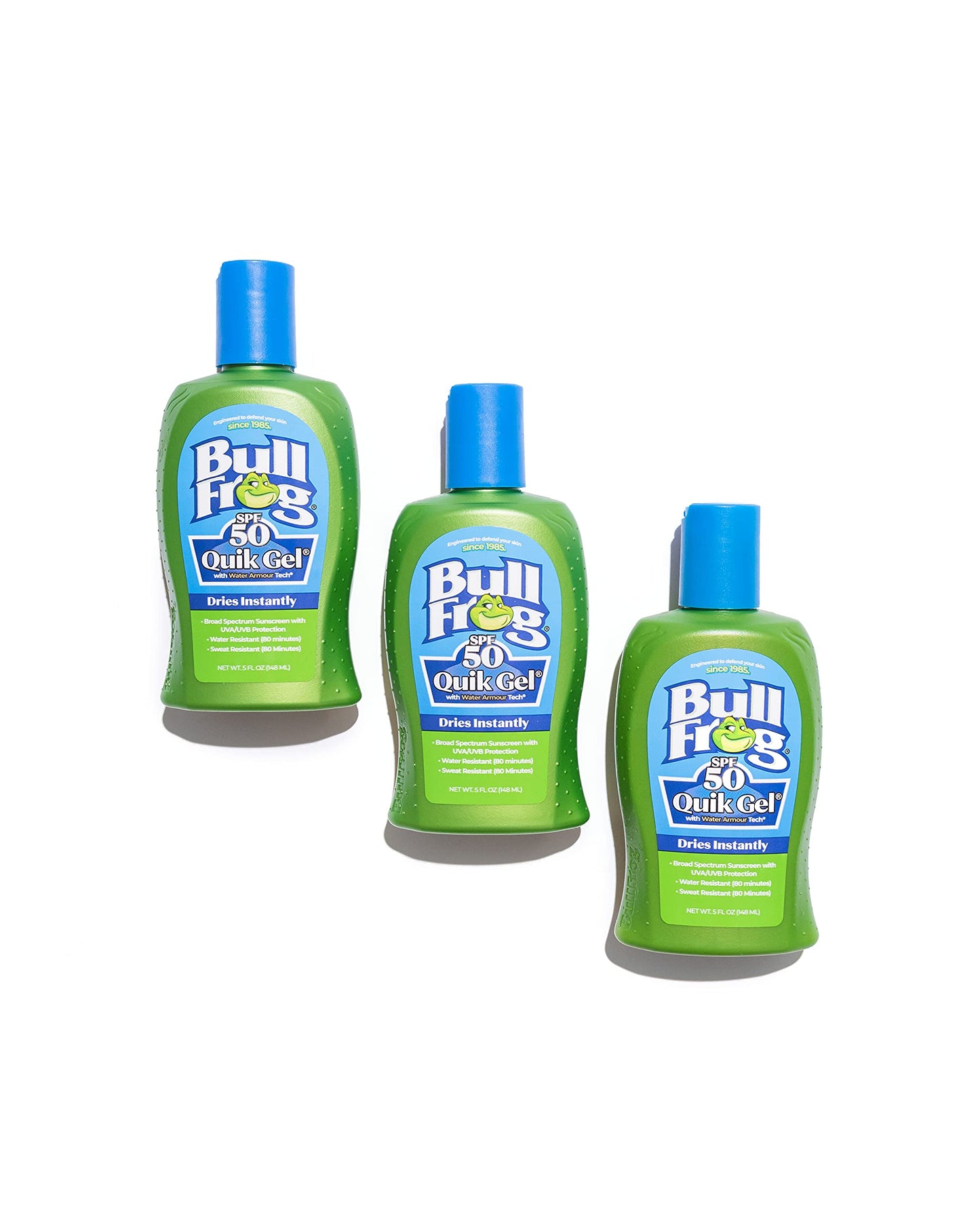 Bullfrog Quik Gel Sunscreen SPF 50 | Oxybenzone & Octinoxate Free | Broad Spectrum Moisturizing UVA/UVB, 5oz, 3 pack… Beauty & Personal Care Bullfrog