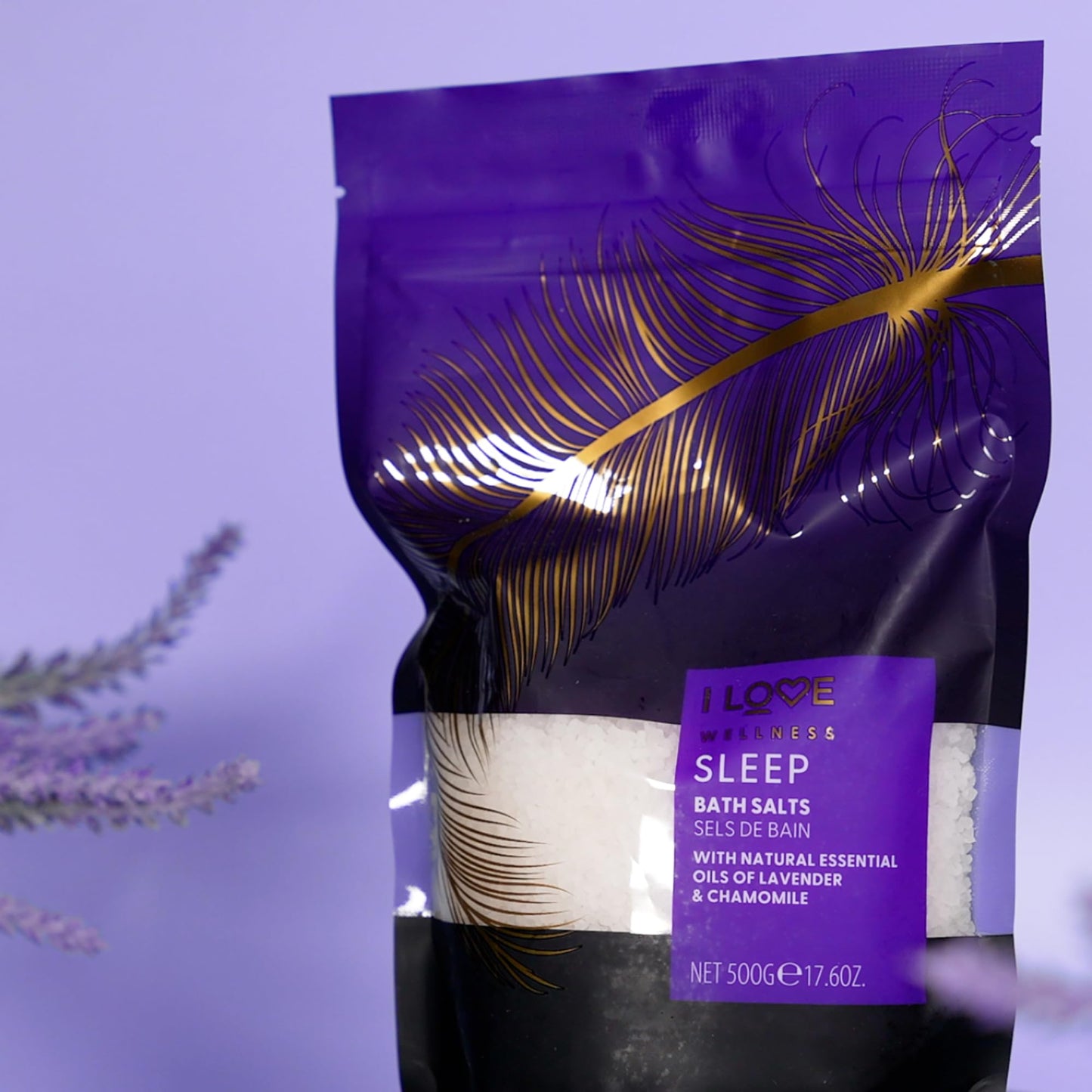 I LOVE Wellness Bath Salts for Sleep- Chamomile and Lavender Bath Salts - Relaxing Bath Soak with Essential Oils - Vegan and Cruelty Free - 17.6 oz Beauty and Personal Care I LOVE