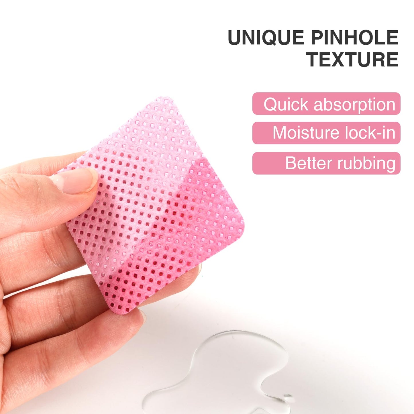 BLUERISE Lint Free Nail Wipes Nail Polish Remover Pads Soft Absorbable Eyelash Extension Glue Cleaning Wipes Pink 600pcs Beauty & Personal Care BLUERISE