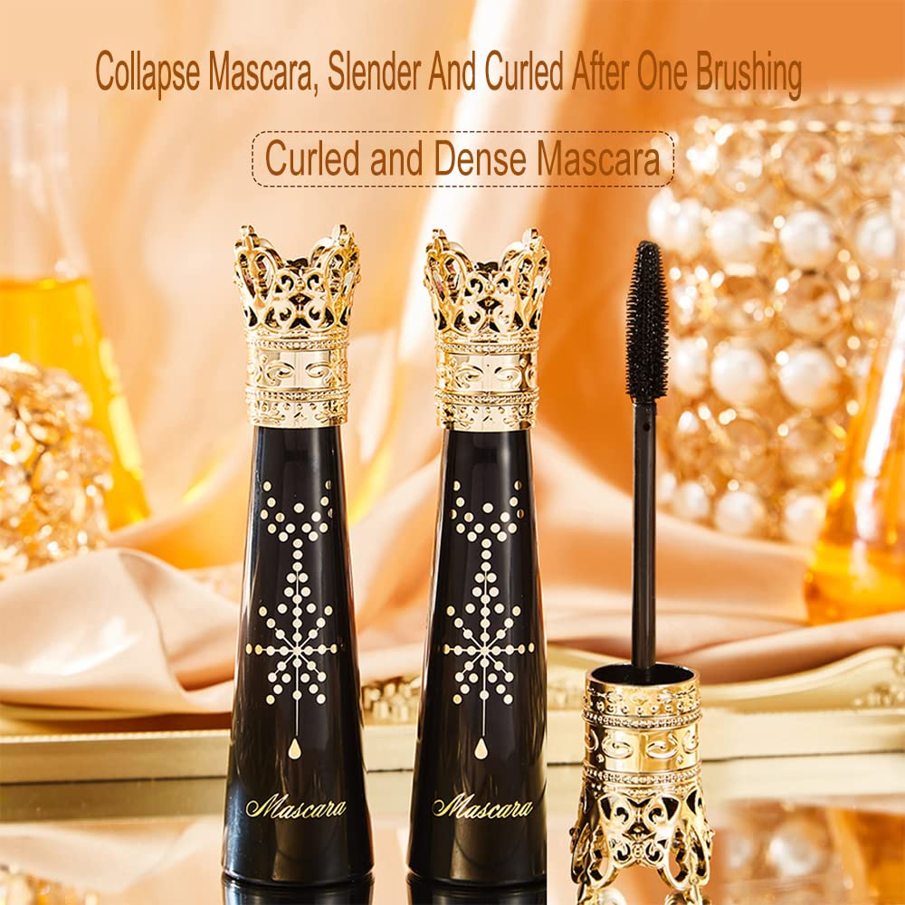 4D Silk Fiber Lash Mascara Waterproof, Liquid Lash Extension Crown Mascara Black Volume and Length, Long Lasting, Thickening & Lengthening, All Day Beauty & Personal Care KlsyChry