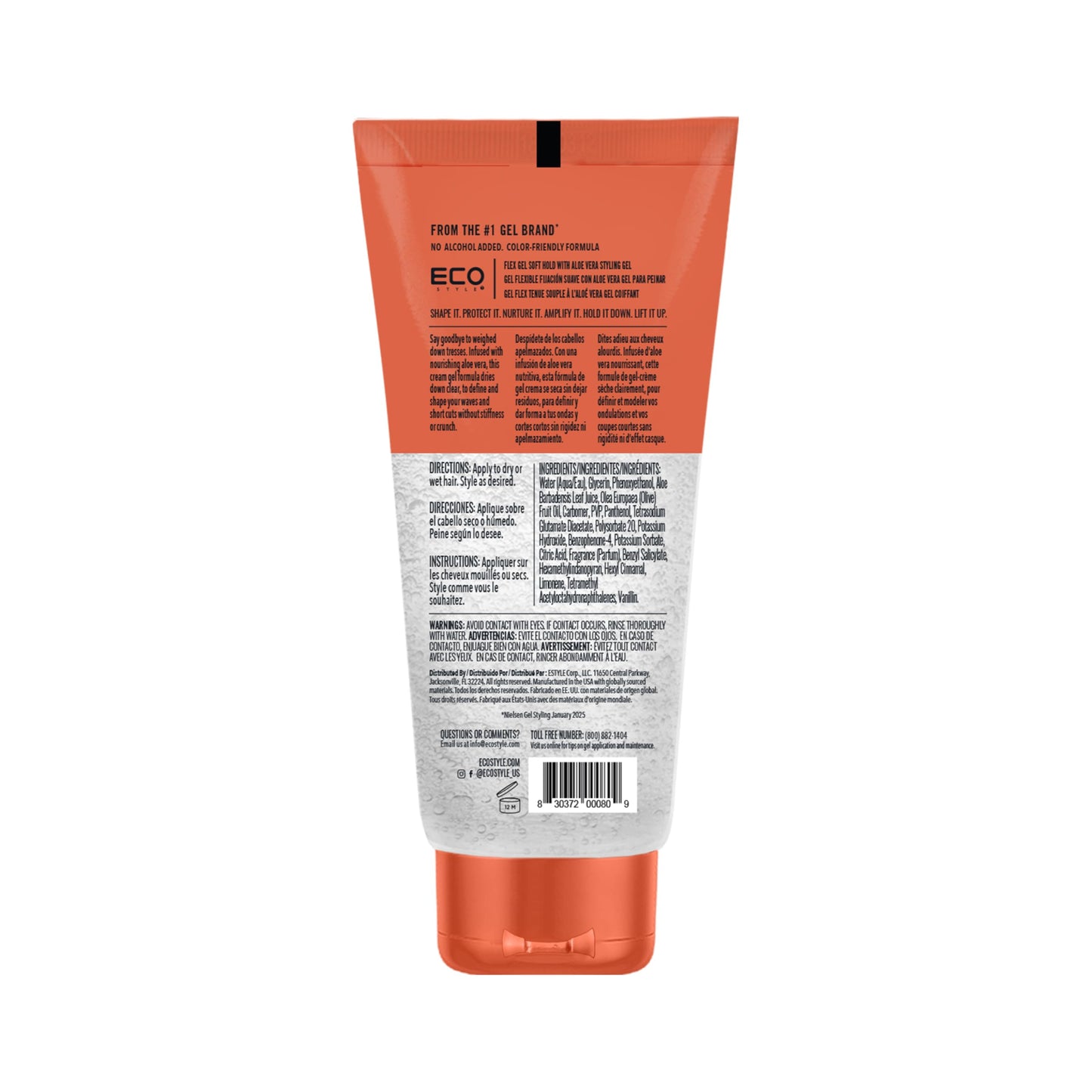 Eco Style Flex Hold Soft Gel with Aloe - Lightweight Alcohol-Free Hair Gel for Shine, Moisture & Control, Defines Curls & Smooths Edges, For All Hair Beauty & Personal Care Eco Style