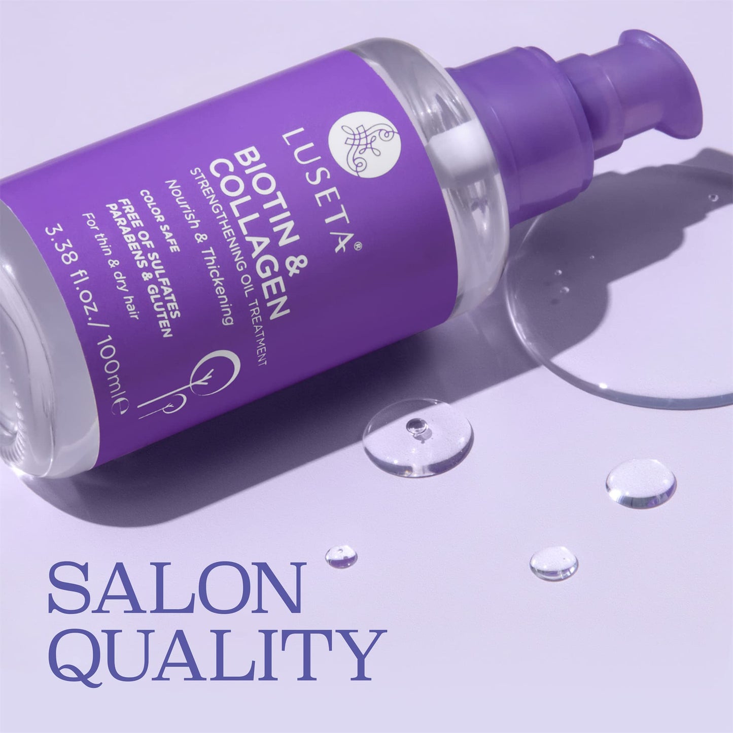 LUSETA L Biotin & Collagen Hair Oil Serum for Thin Hair, 3.38 fl oz Beauty and Personal Care LUSETA