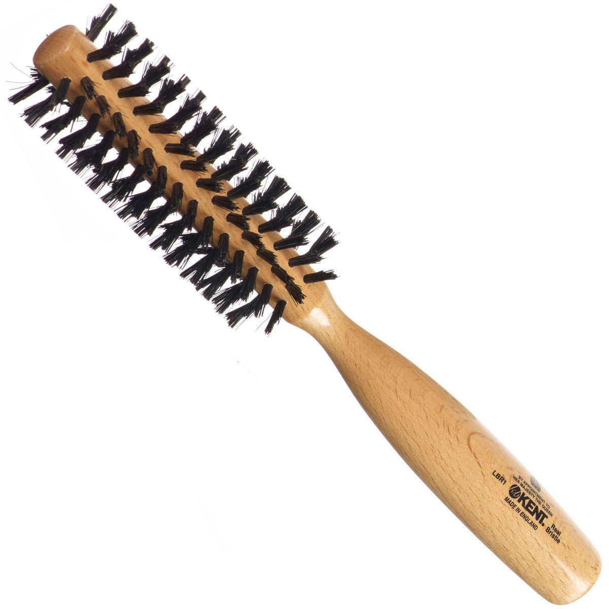 Kent LBR1 Finest Hair Brushes for Women Blow Dry Brush Made of Beechwood -Spiral Radial Boar Bristle Hairbrush for Short or Shaped Hair - Royal Salon