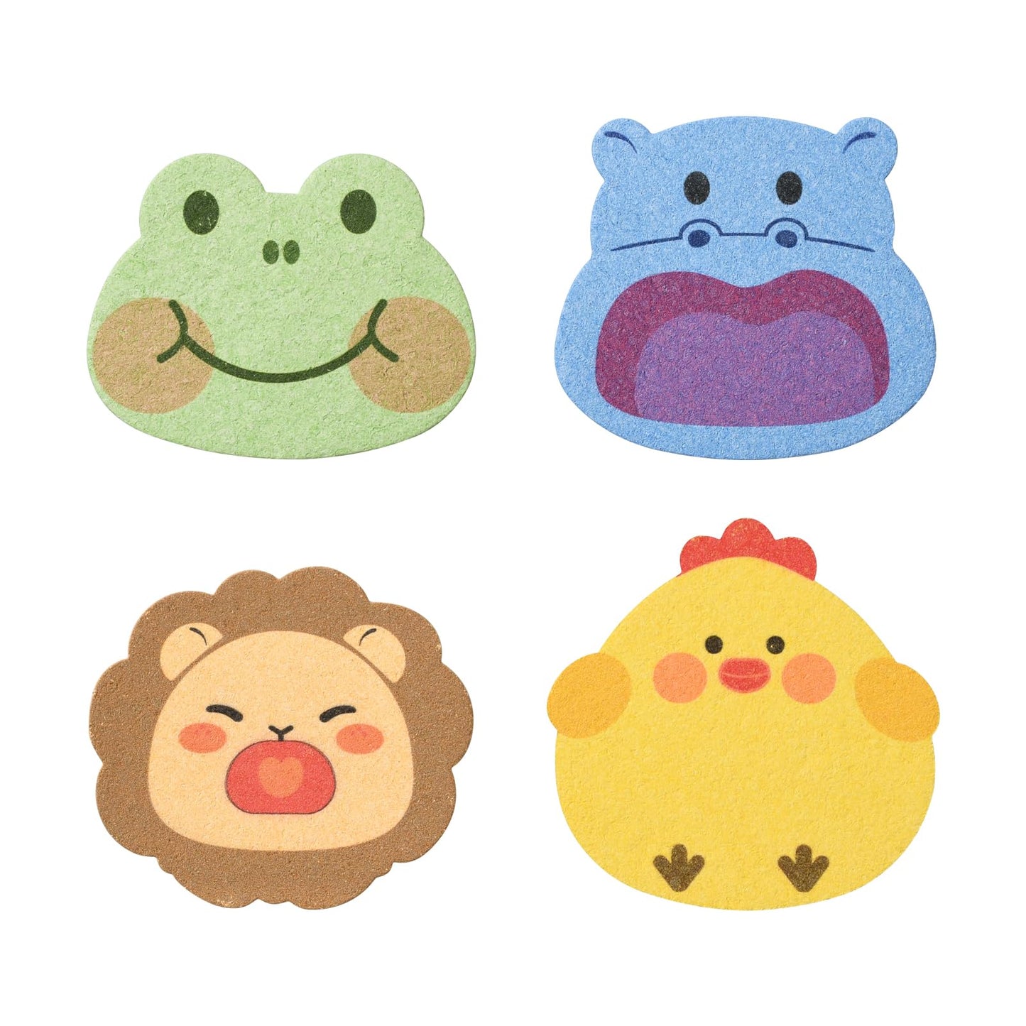 Cute Colorful Cartoon Shape Bath Sponge for Kids,Baby Sponge for Bathing (Hippo+Frog+Lion+Chicken) Beauty and Personal Care Pumwoy