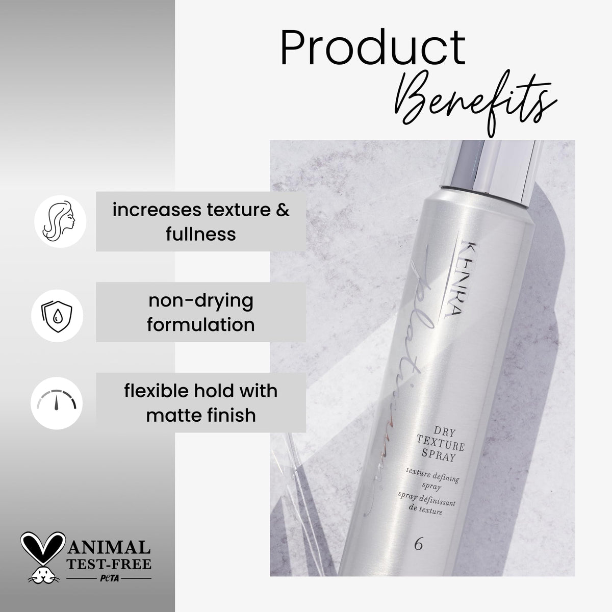 Kenra Platinum Dry Texture Spray 6 | Texture Defining Styler | Increases Texture & Fullness | Absorbs Oils & Impurities | Ultra-Lightweight