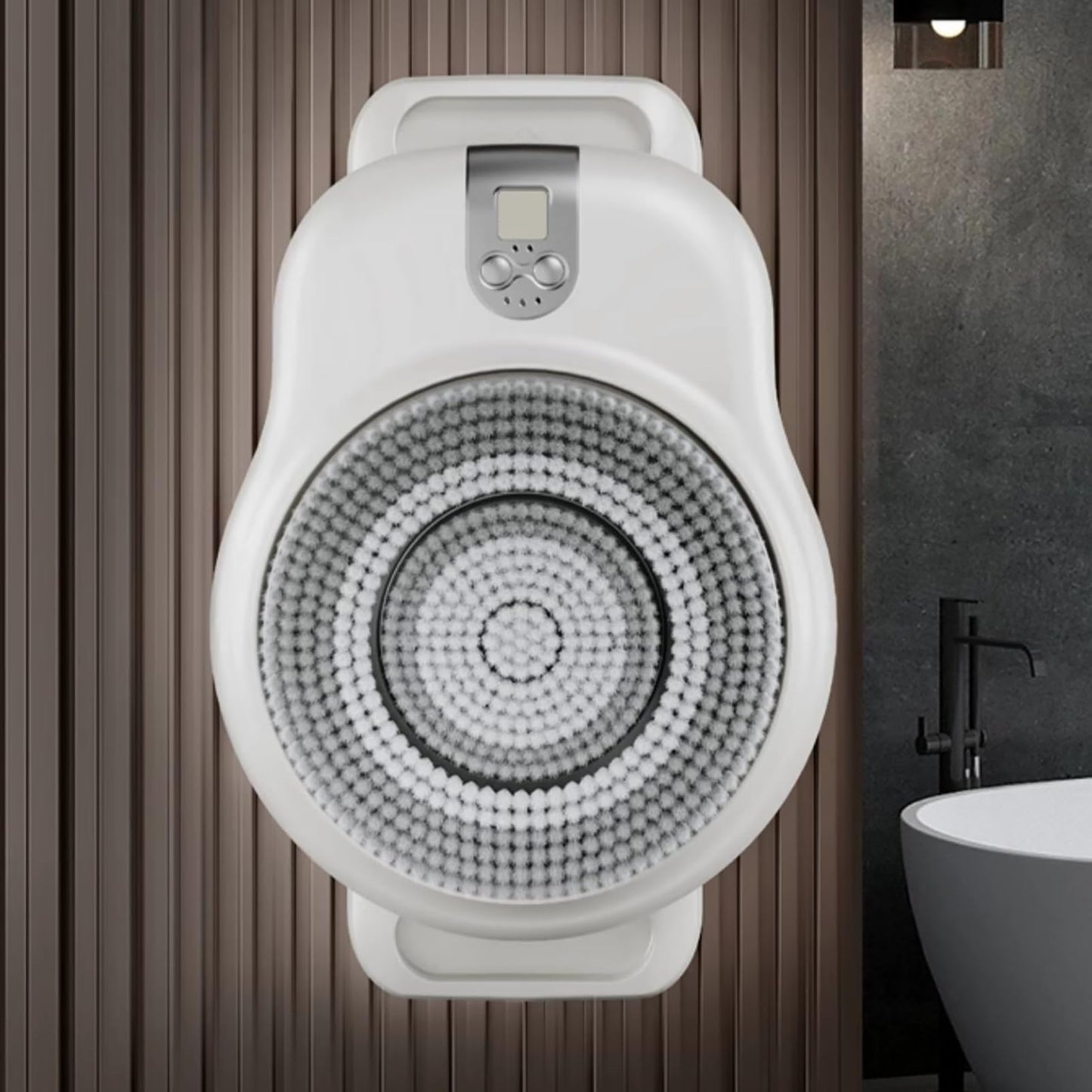Fucxeoy Wall Mounted Electric Back Scrubber, Electric Back Exfoliating Bath Wash Pad with 18CM Large Brush Head, 360° Automatic Rota-Tion, 2-Speed Beauty and Personal Care Fucxeoy