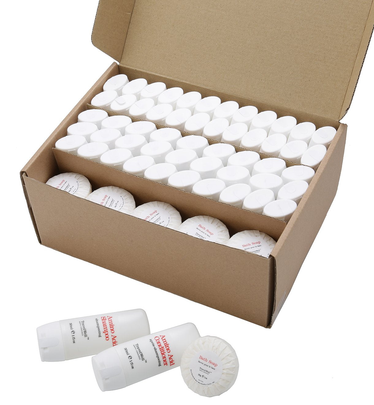 Travel Well Mini Shampoo & Conditioner Set - Amino Acid Travel Shampoo & Conditioner - Paraben-Free Mini Soap Bars Guest Bathroom Toiletries - 25 Beauty & Personal Care Travelwell