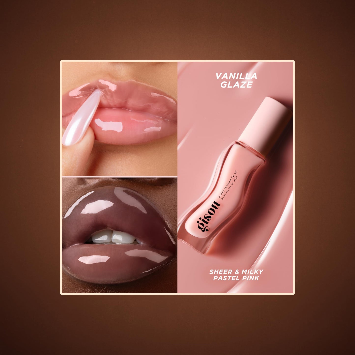 Gisou Honey Infused Lip Oil - Hydrating & Glossy Lip Oil with Mirsalehi Honey & Jojoba Seed Oil, Non-Sticky Shine, Vanilla Glaze, 0.27 Fl Oz Beauty and Personal Care Gisou