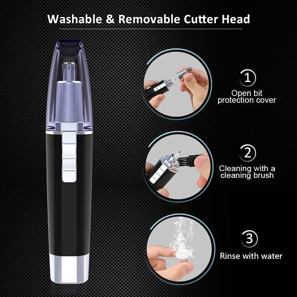 LEONYS Nose and Ear Hair Trimmer, Portable Nose Hair Trimmer for Men and Women, Battery-Operated Waterproof Stainless Steel Head, Easy to Clean Beauty and Personal Care LEONYS