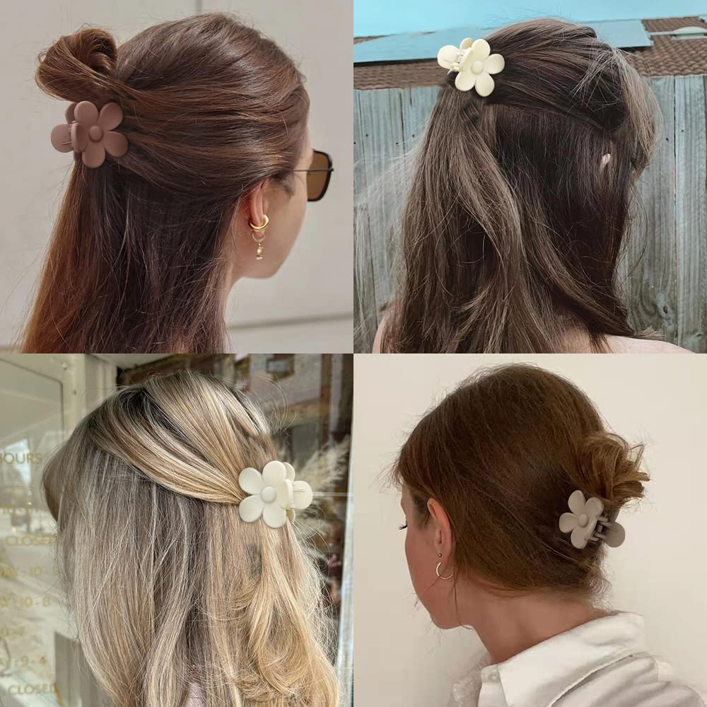 ATODEN Small Flower Hair Accessories: 10Pcs Daisy Claw Clips - 1.6" Matte Tiny Jaw Clips for Thick, Medium and Thin Hair - Cute for Women and Girls Beauty & Personal Care Atoden