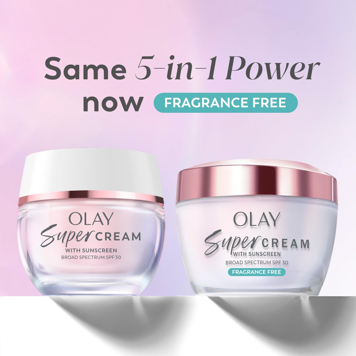Olay Super Cream with Sunscreen SPF 30, Fragrance Free Lightweight Face Moisturizer with Sun Protection, 5-in-1 Skin Care - Hydrating, Brightening Beauty & Personal Care Olay