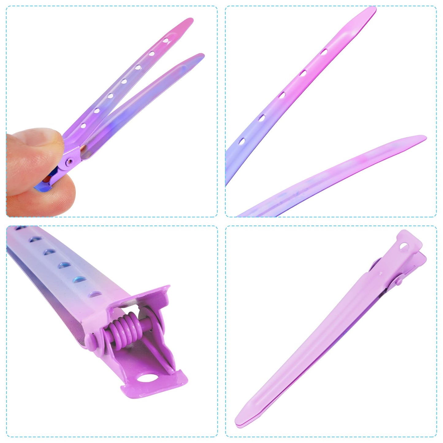 24 Packs Duck Bill Clips, Bantoye 2.75 Inches Rustproof Metal Alligator Curl Clips with Holes for Hair Styling, Hair Coloring, Gradient Pink Beauty and Personal Care Bantoye