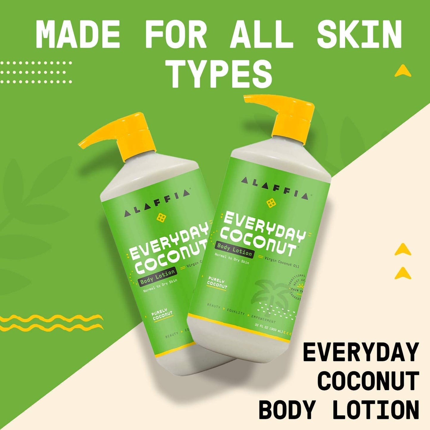 Alaffia EveryDay Coconut Hydrating Body Lotion, Normal to Dry Skin, Moisturizing Support for Soft & Supple Skin, Purely Coconut, 32 Fl Oz Beauty & Personal Care Alaffia