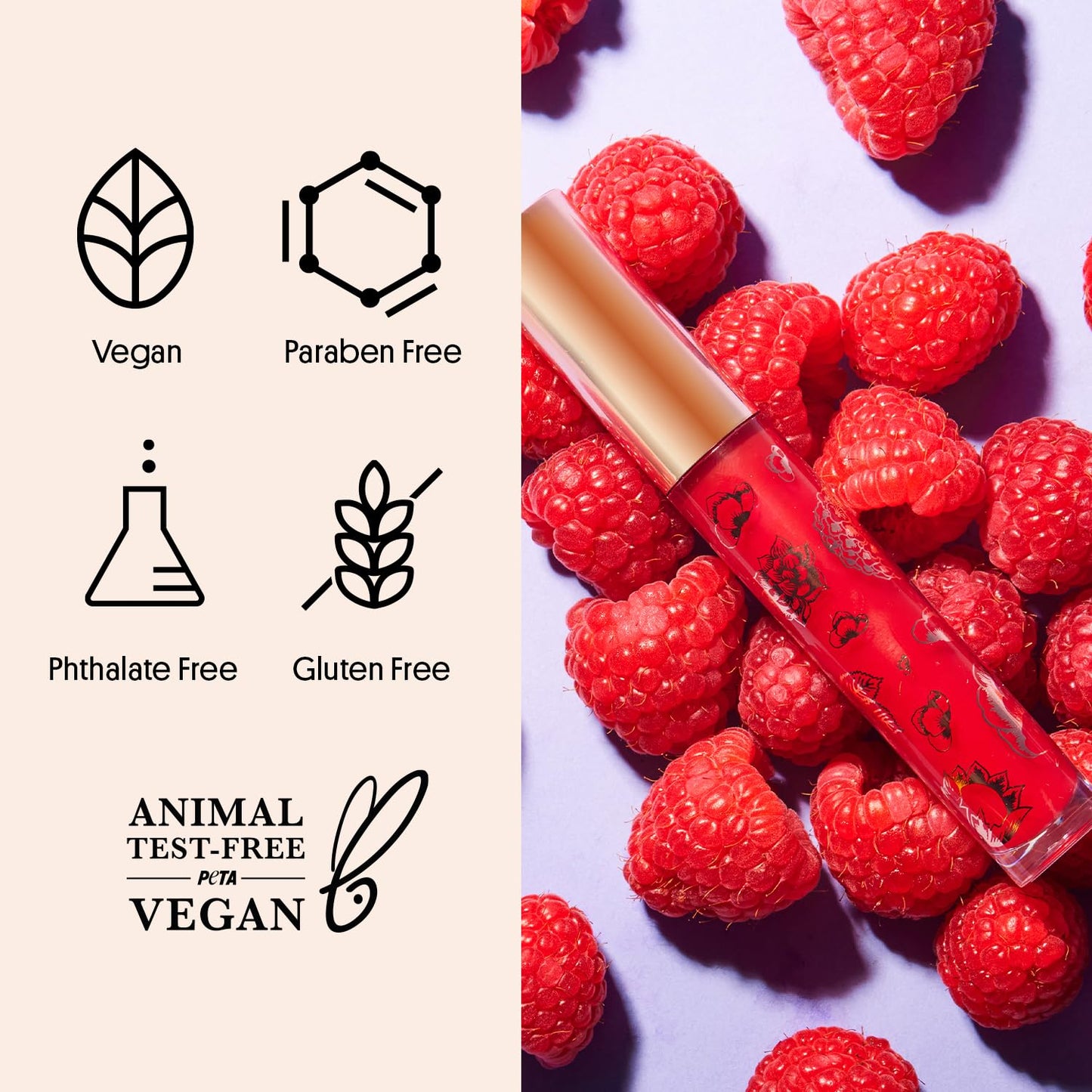 Winky Lux Raspberry Fruity Gloss pH Lip Stain, Non Sticky Lip Gloss, Tinted Lip Oil, Lip Lacquer, Yummy Fruit Lip Gloss, Jojoba Oil for Hydration & Beauty & Personal Care Winky Lux