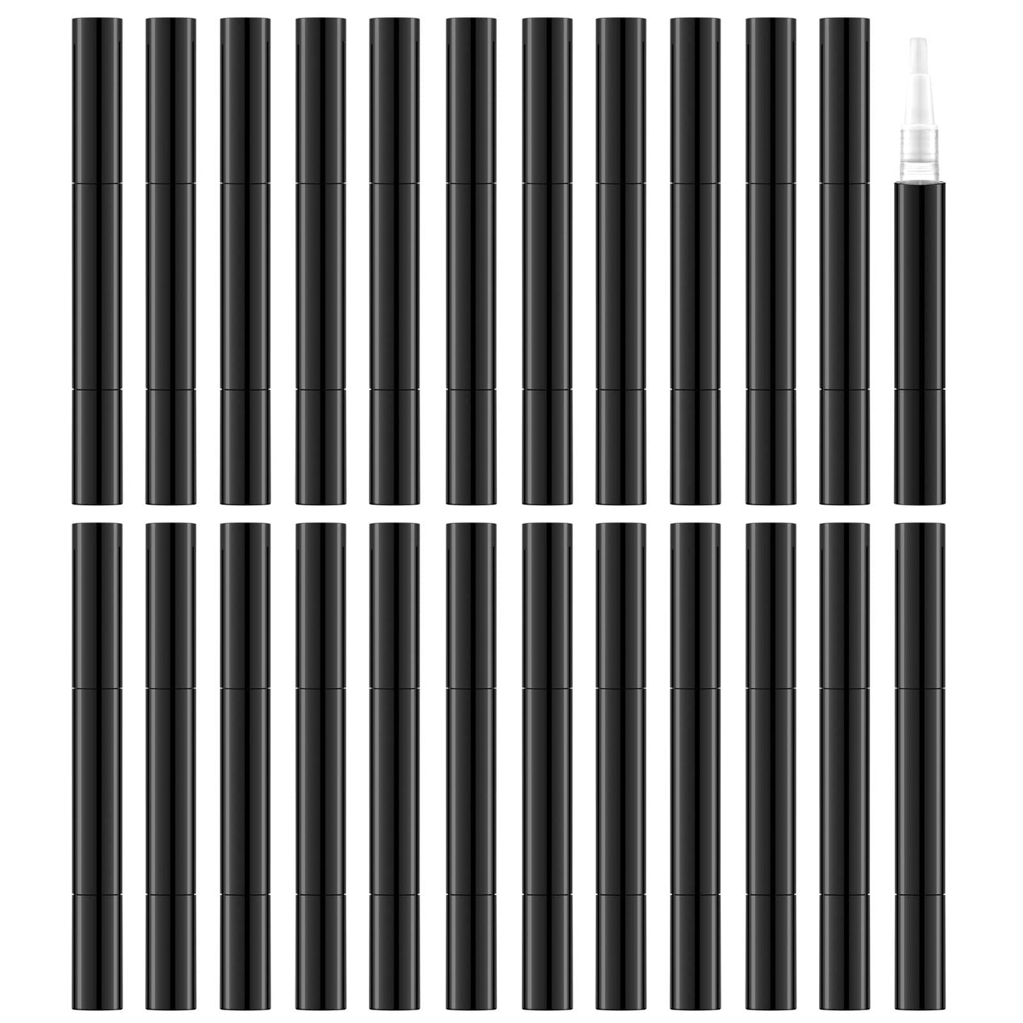 3ml Empty Nail Oil Pen with Brush, Twist Pen for Tooth Whitening, Gel Lip Gloss Container, Eyelash Growth Liquid Tube(Black, 24 PCS) Beauty & Personal Care Lil Ray
