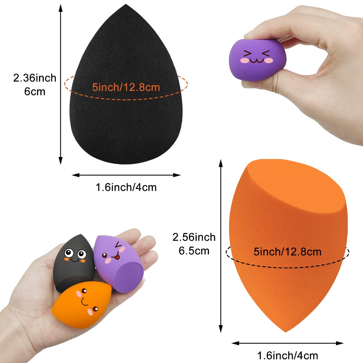 12 Pieces Professional Makeup Sponge Set,Latex Free Flawless Soft Setting Face Puffs,Multicolor Makeup Blending Sponge Cosmetic Applicator Beauty & Personal Care Scartink