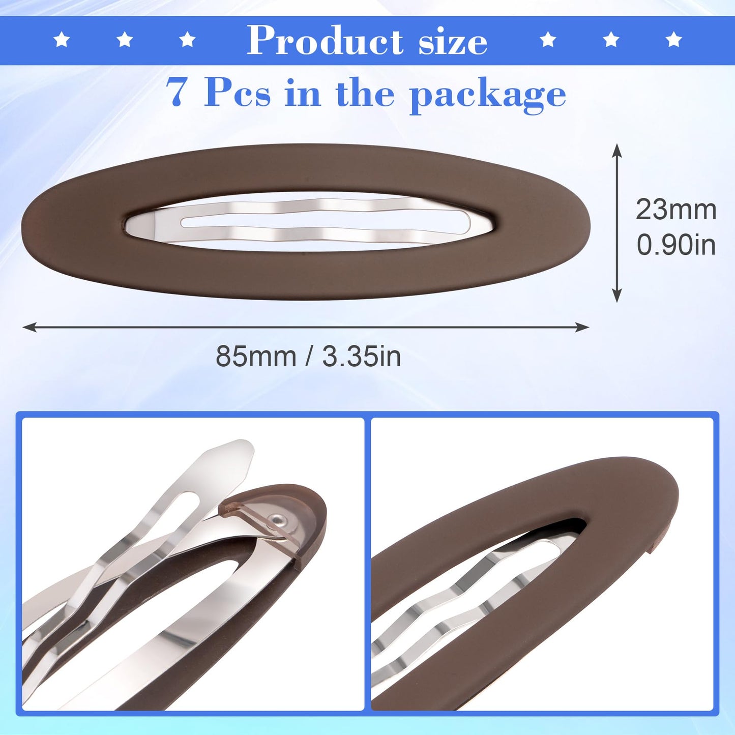 CustomyLife 7pcs Matte Snap Hair Clip for Women, Non-Slip Large Enamel Hair Barrettes Alligator, Rustproof Oval Hair Pin Accessories for Long Short Beauty & Personal Care CustomyLife
