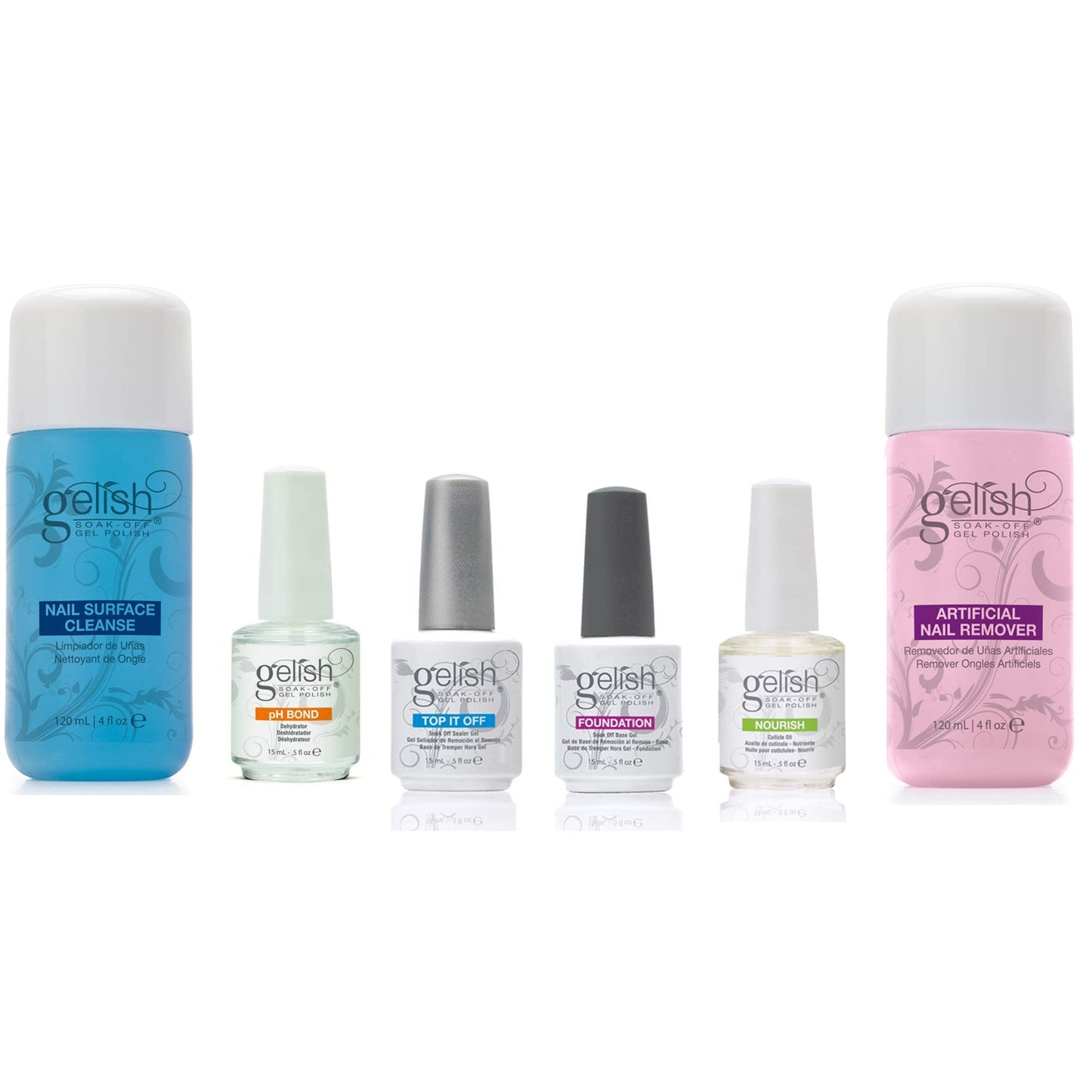 Gelish Full Size Gel Nail Polish Soak Off Remover and Cleanser Basic Care Kit Beauty & Personal Care Gelish