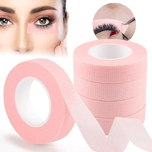 EBANKU 5 Rolls Eyelash Extensions Tape, Eye Tape for Lash Extension Breathable Micropore Fabric Tape for Eyelash Extension Supplies (9m/10 Yards) Beauty & Personal Care EBANKU
