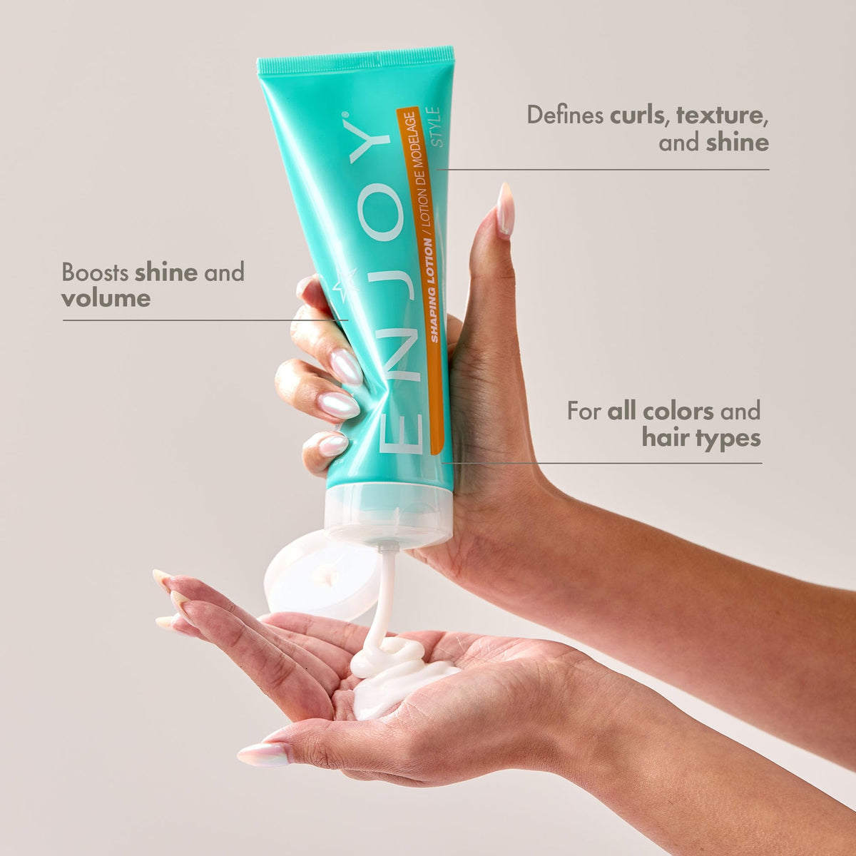 Enjoy Shaping Curly Hair Styling Cream - Adds Volume, Lightweight Curl Defining Finish, Anti-Frizz, 8 Ounce Beauty & Personal Care Enjoy