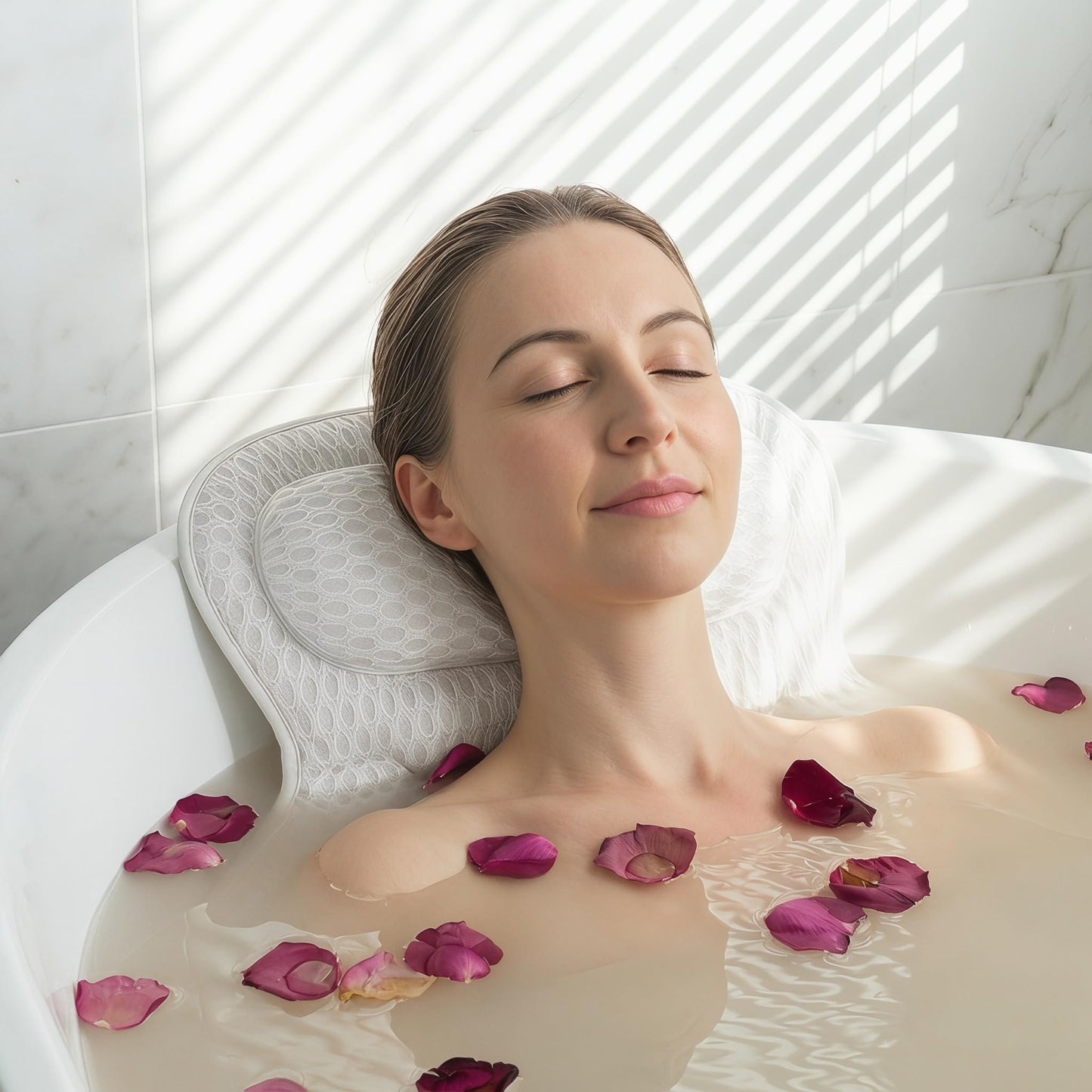 Bathtub Pillow for Neck and Back Support, Soft 4D Bath Pillow Tub Headrest Beauty and Personal Care Veylix