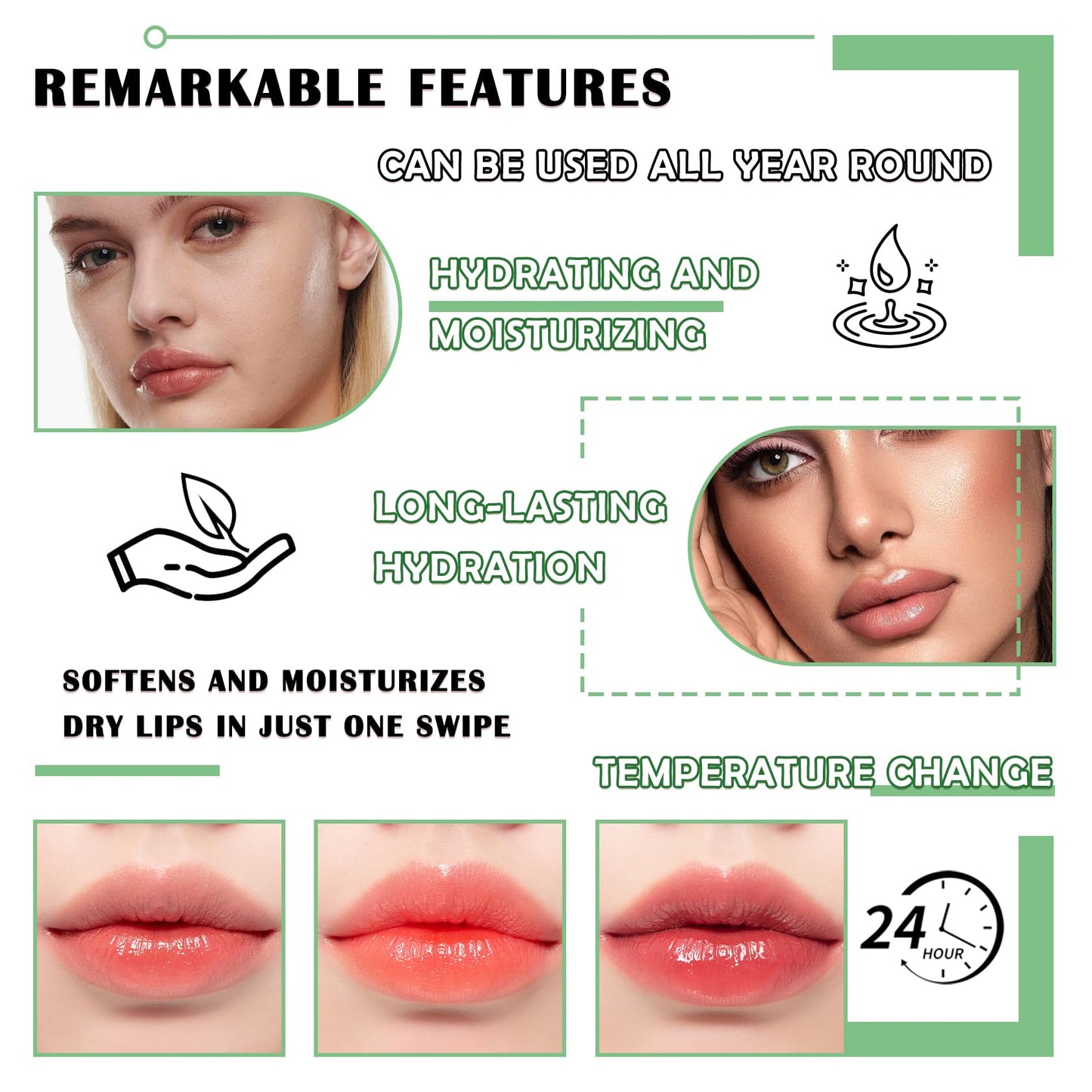 4PCS Aloe Vera Color Changing Lipstick,Temperature Color Change Lip Gloss Makeup Set,Waterproof Long Lasting Aloe Vera Tinted Lip Balm Beauty & Personal Care DWDiWen