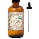 US Organic Sesame Seed Oil, USDA Certified Organic, Untoasted, Unrefined Virgin, 100% Pure & Natural, Cold Pressed, in Amber Glass Bottle w/Glass Eye Beauty & Personal Care US Organic