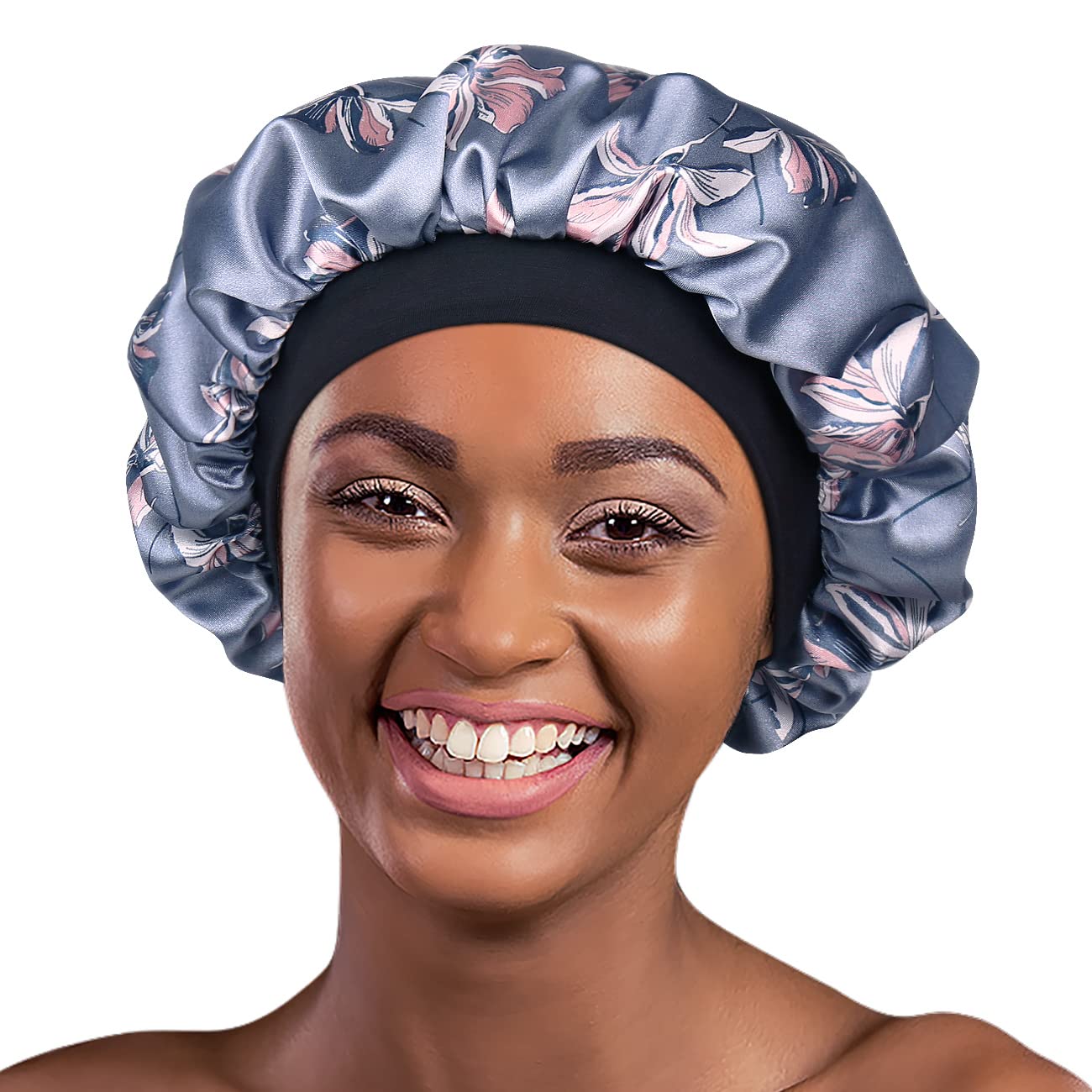 Satin Nightcap for Sleeping Women Classic Silk Bonnet with Soft Elastic Little Red Flowers Beauty and Personal Care Alnorm