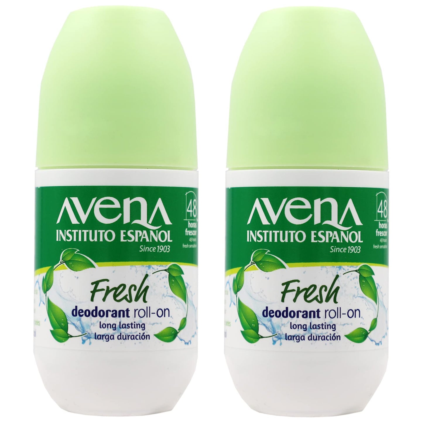 Instituto Espanol Avena Deodorant Roll-On Fresh, Anti-Perspirant, Long-Lasting, Non-Alcohol, Oat Extract, 2-Pack of 2.53 FL Oz Each Beauty and Personal Care Avena Instituto Espanol
